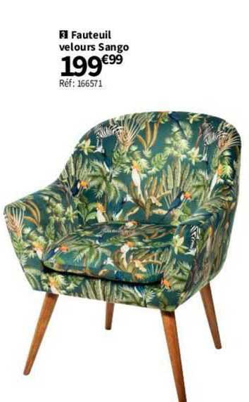 fauteuil velours sango