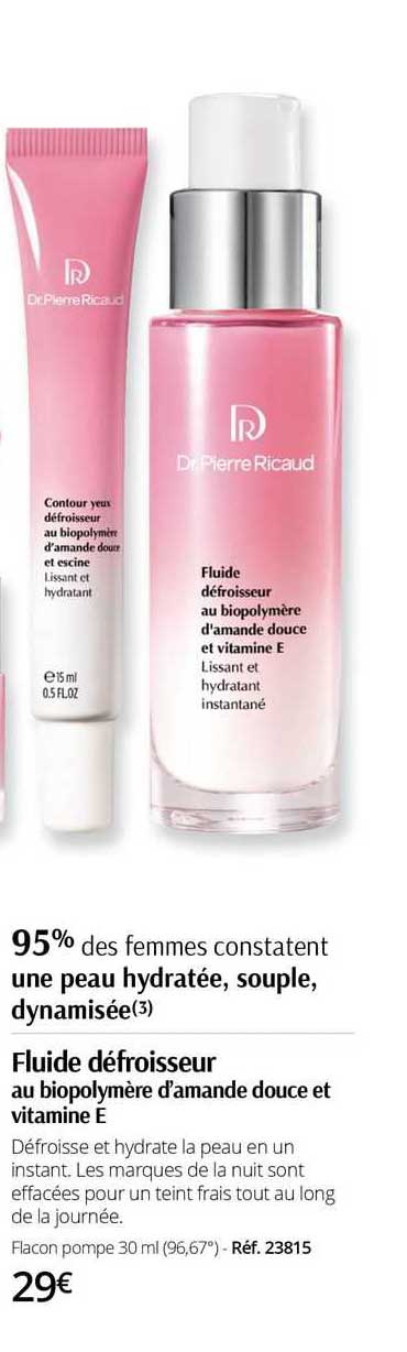 fluide défroisseur au biopolymère d'amande douce et vitamine e