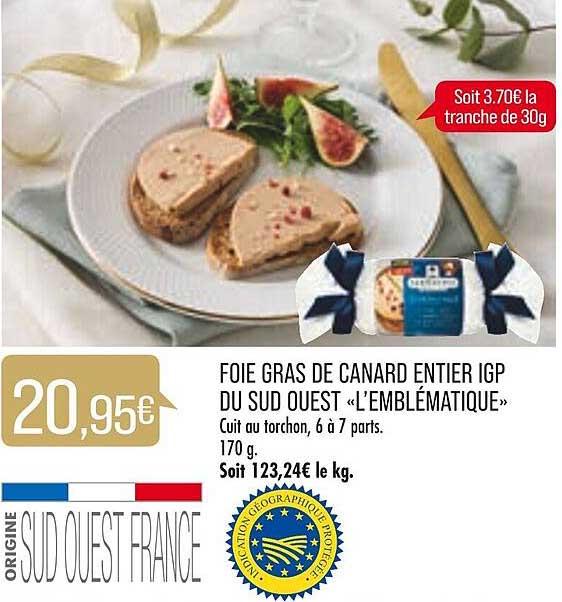 foie gras de canard entier igp du sud ouest «l'emblématique»