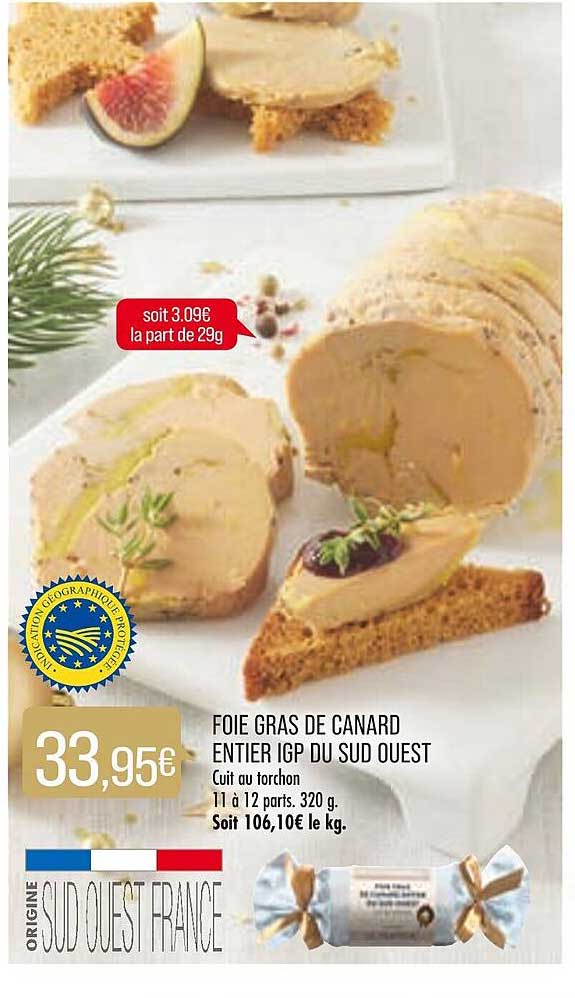 foie gras de canard entier igp du sud ouest