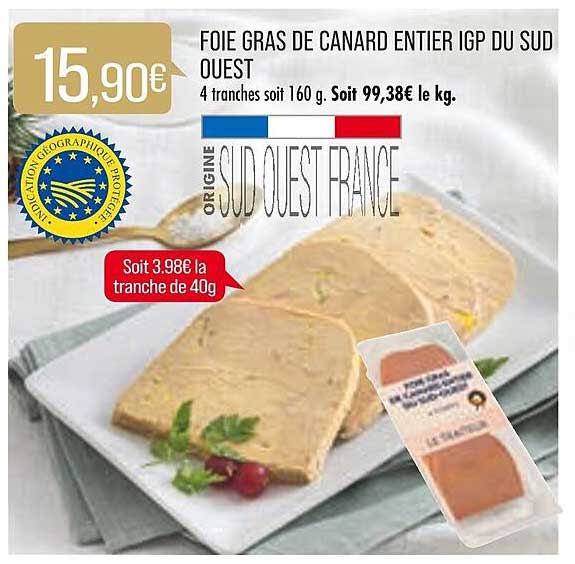 foie gras de canard entier igp du sud ouest