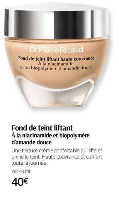 fond de teint liftant à la niacinamide et biopolymère d'amande douce