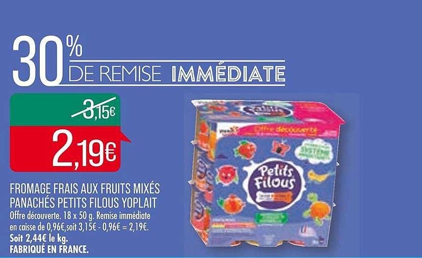 fromage frais aux frutis mixés panachés petits filous yoplait