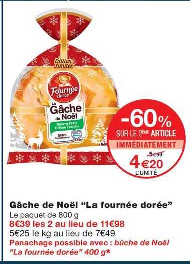 gâche de noël "la fournée dorée"