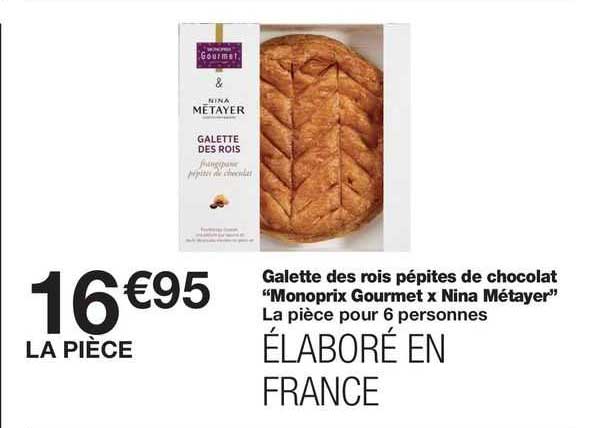 galette des rois pépites de chocolat "monoprix gourmet x nina métayer"