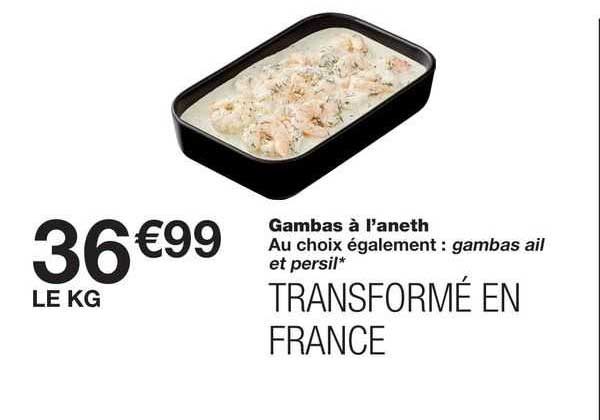 gambas à l'aneth