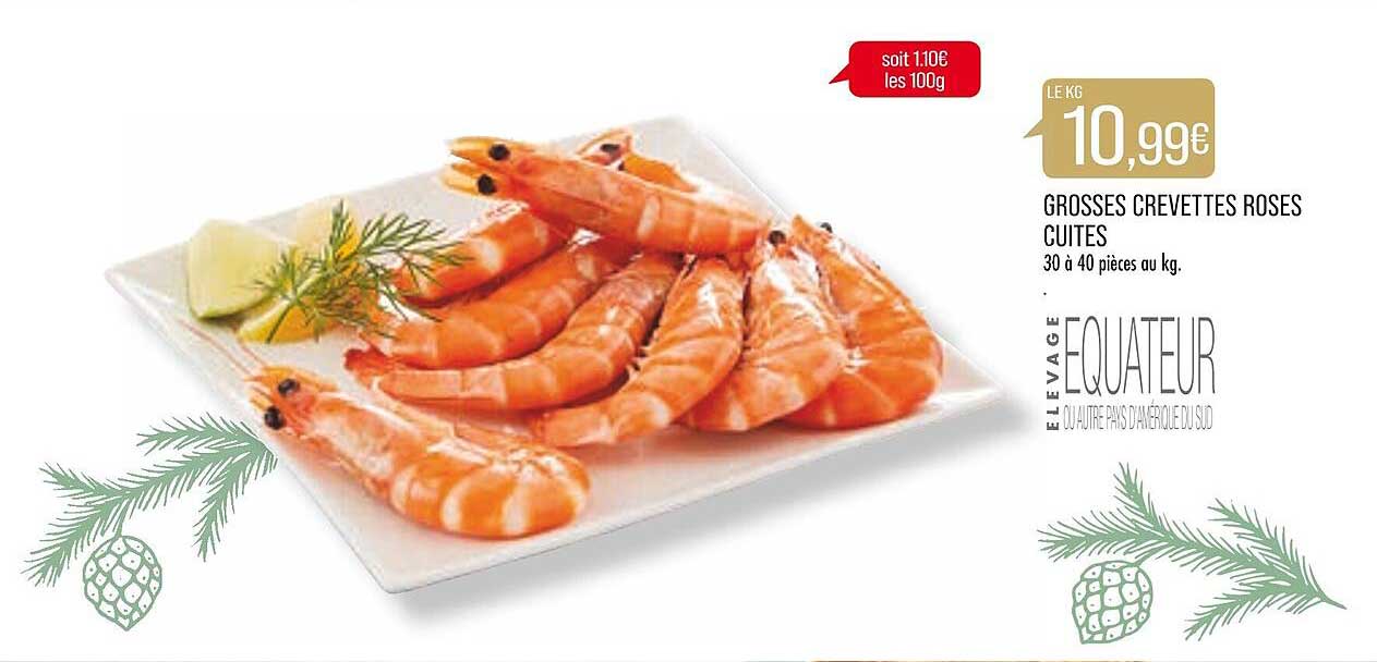 grosses crevettes roses cuites