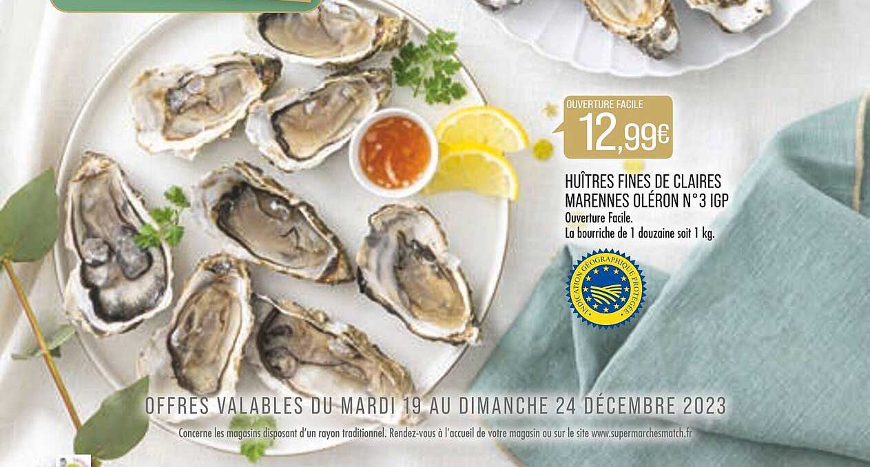 huîtres fines de claires marennes oléron n°3 igp