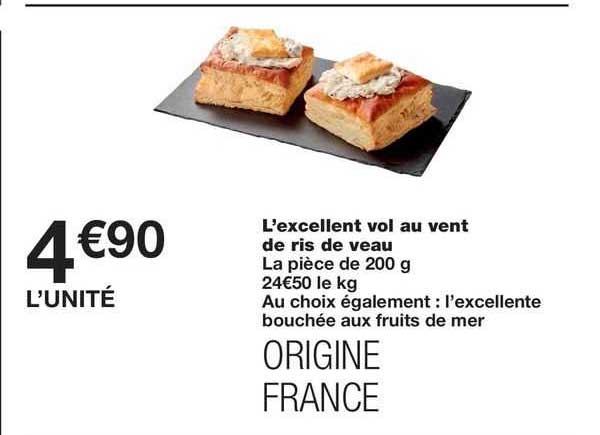 l'excellent vol au vent de ris de veau