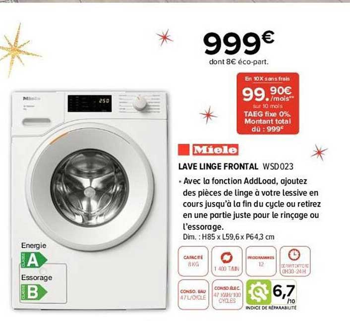 lave linge frontal miele
