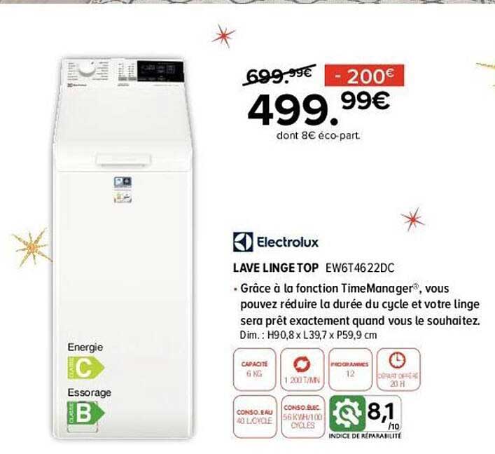 lave linge top electrolux