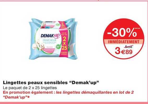 lingettes peaux sensibles "demak'up"