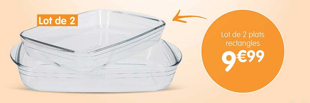 lot de 2 plats rectangles
