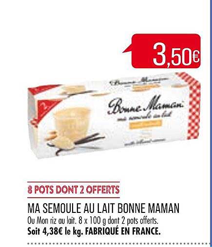 ma semoule au lait bonne maman