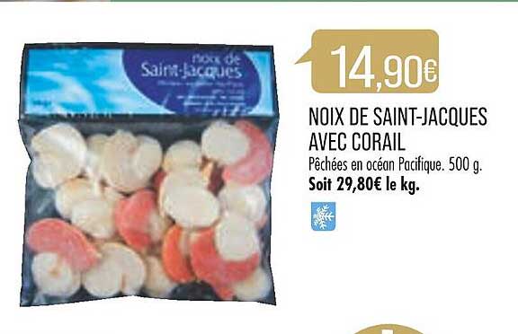 noix de saint-jacques avec corail