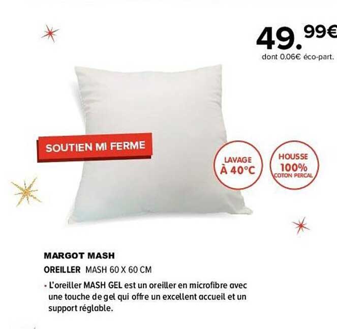 oreiller mash 60 x 60 cm margot mash