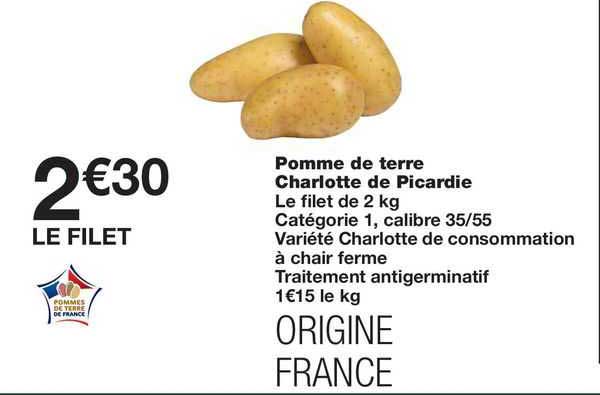pomme de terre charlotte de picardie