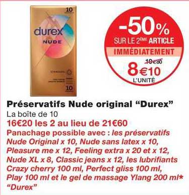préservatifs nude original "durex"