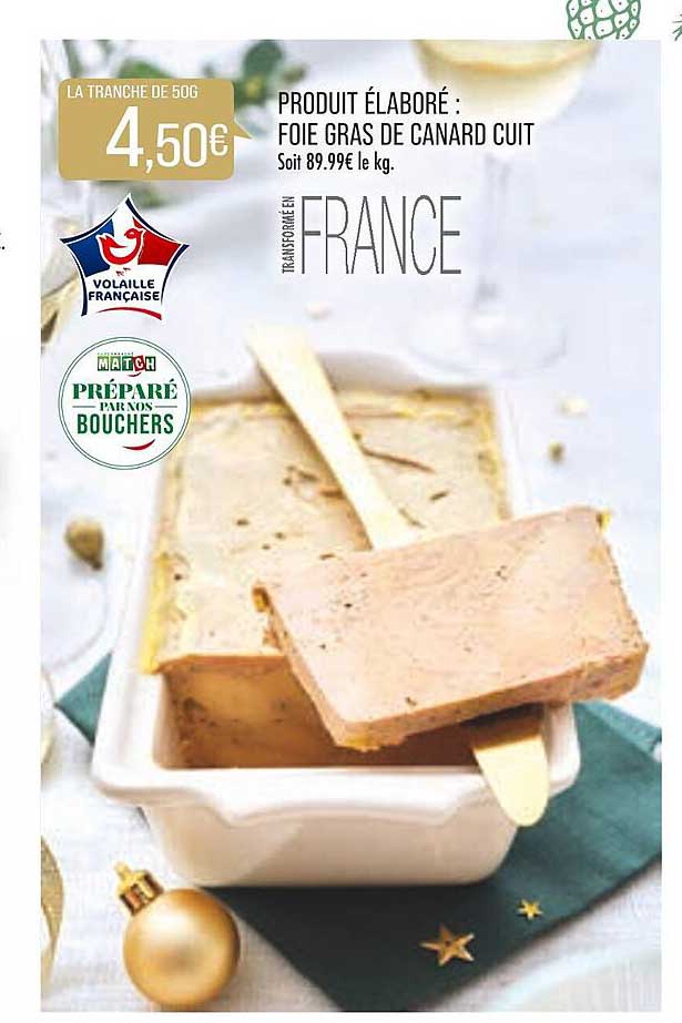 produit élaboré : foie gras de canard cuit
