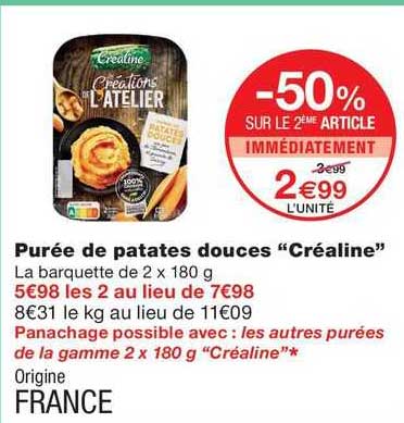 purée de patates douces "créaline"