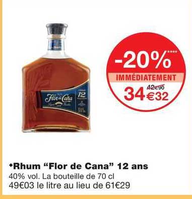 rhum "flor de cana" 12 ans