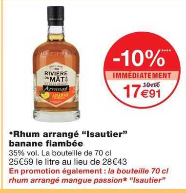 rhum arragné "isautier" banane flambée