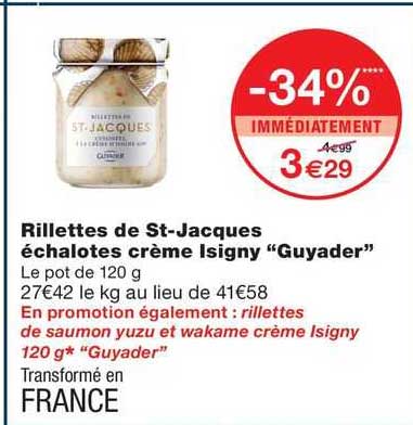 rillettes de st-jacques échalotes crème isigny "guyader"