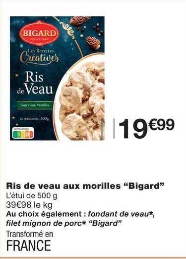 ris de veau aux morilles "bigard"