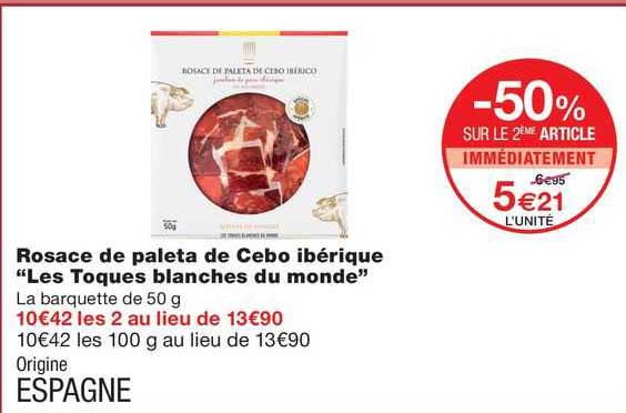 rosace de paleta de cebo ibérique "les toques blanches du monde"