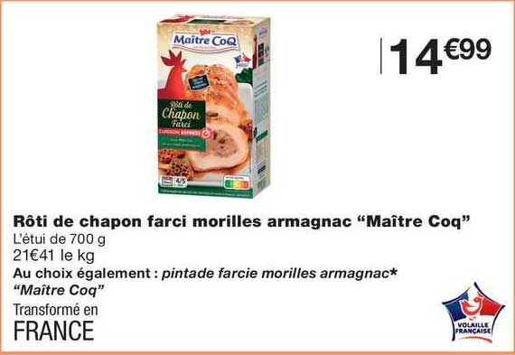 rôti de chapon farci morilles armagnac "maître coq"