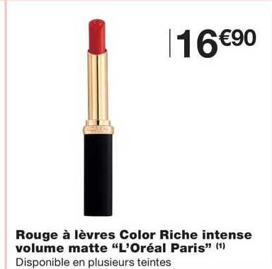 rouge à lèvres color riche intense volume matte "l'oréal paris"