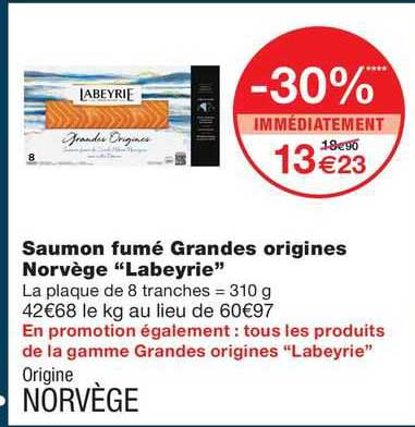 saumon fumé grandes origines norvège "labeyrie"