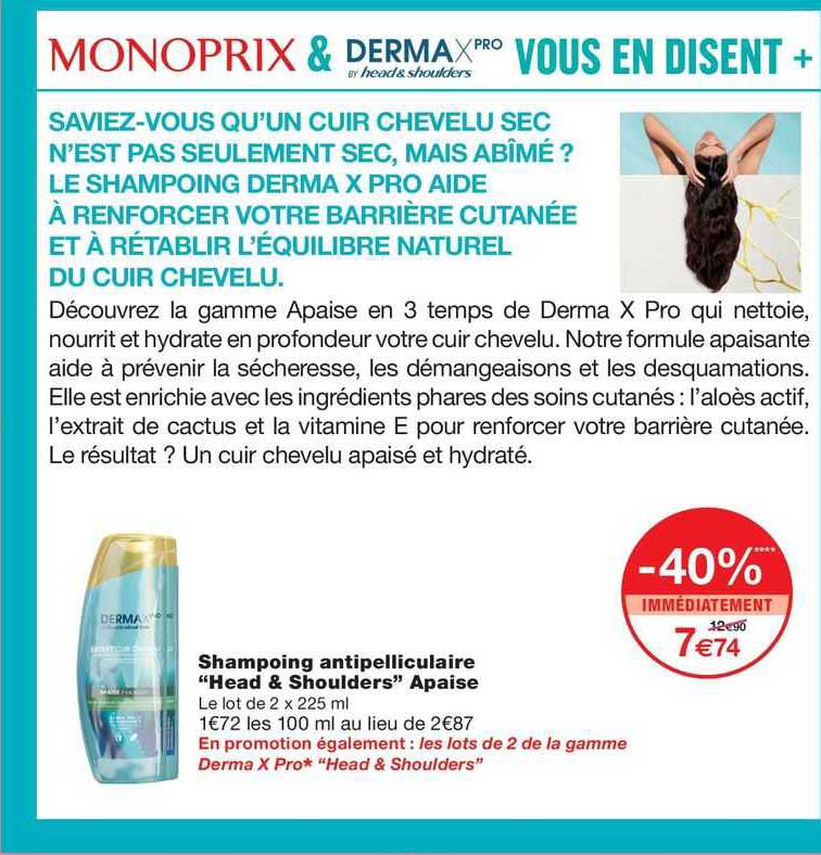 shampoing antipelliculaire "head & shoulders" apaise