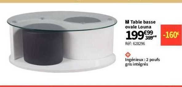 table basse ovale louna