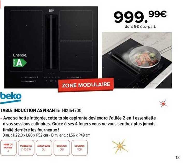 table induction aspirante beko