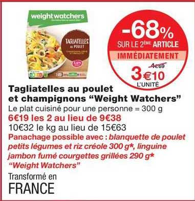 Tagliatelles Au Poulet Et Champignons "weight Watchers"