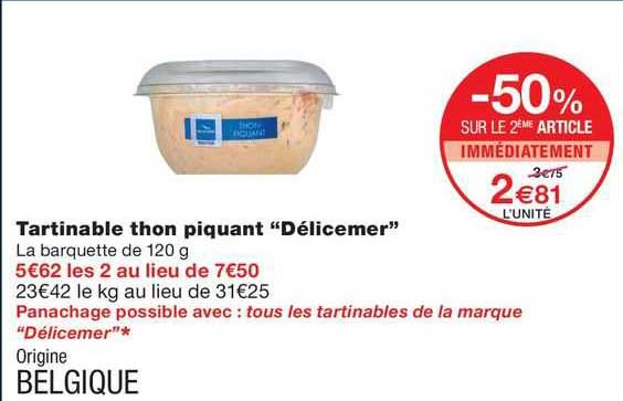 tartinable thon piquant "délicemer"