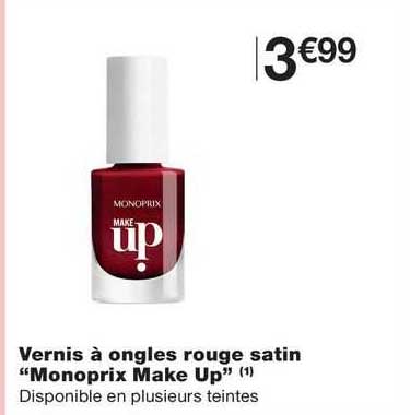 vernis à ongles rouge satin "monoprix make up"