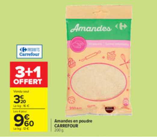 Amandes En Poudre Carrefour 3+1 Offert