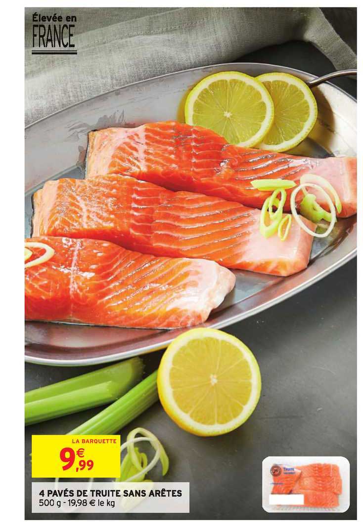 4 pavés de truite sans arêtes