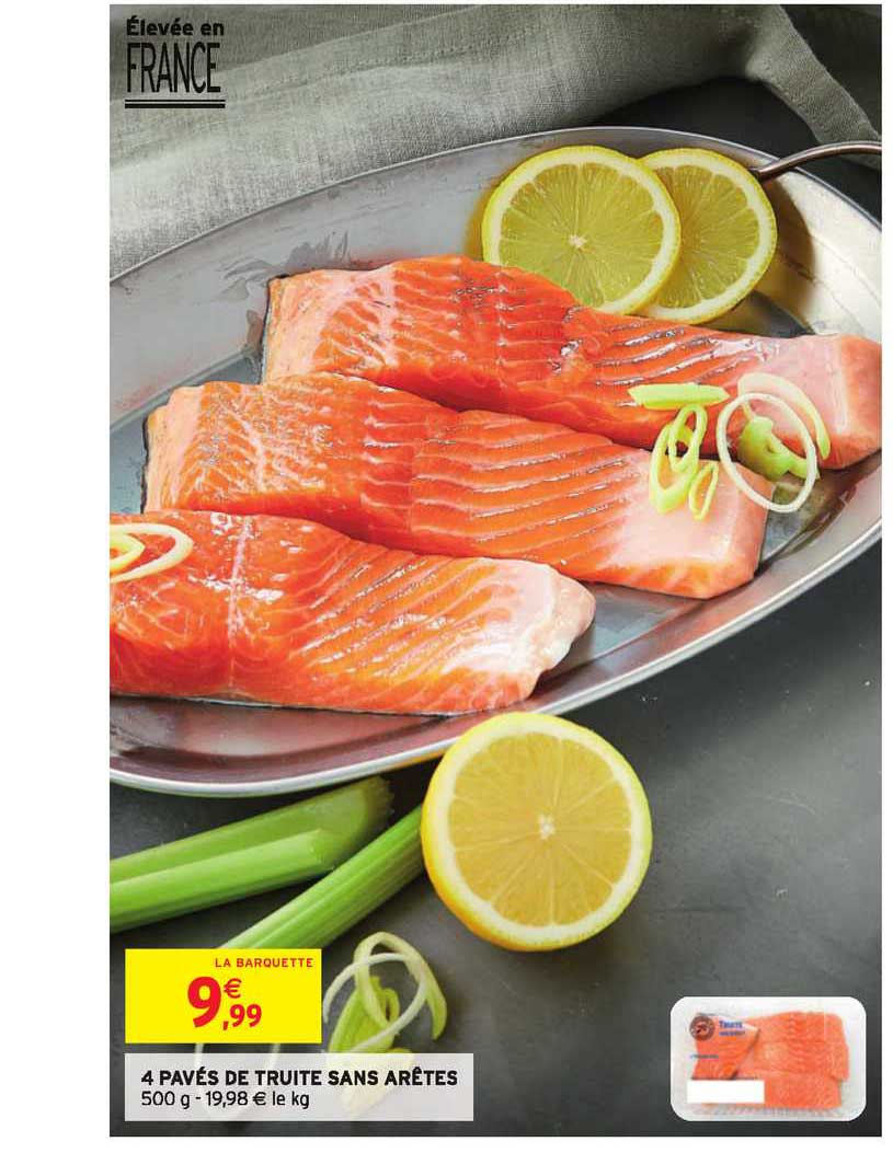 4 pavés de truite sans arêtes