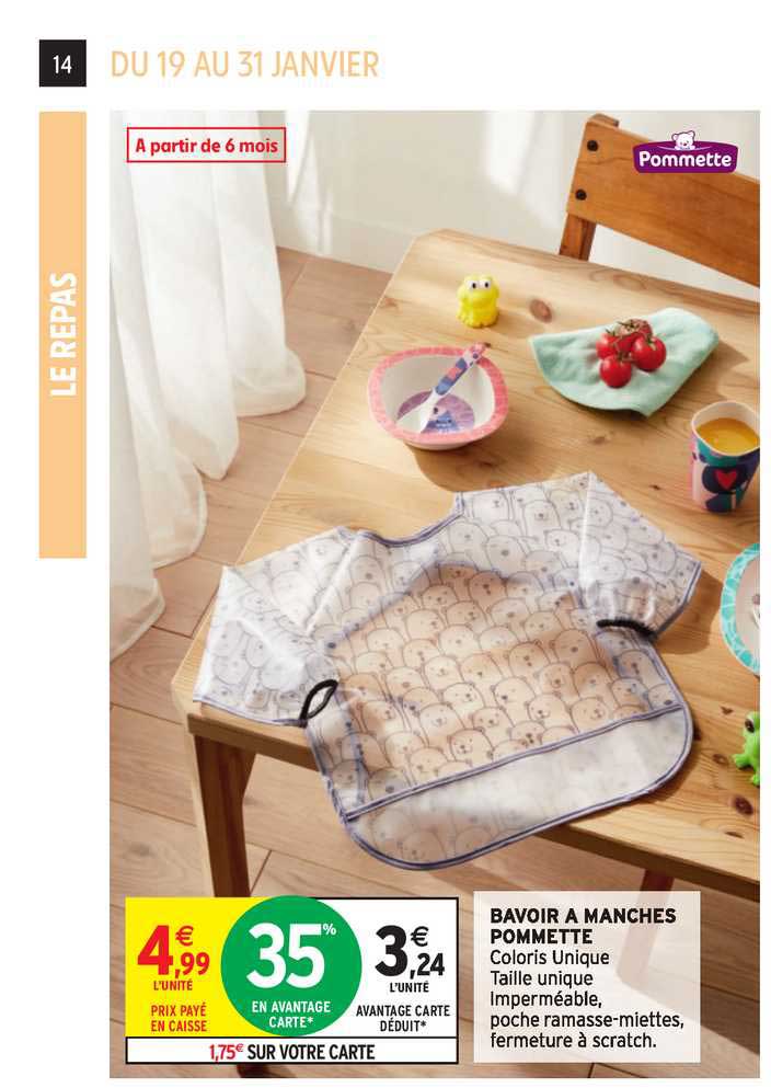 bavoir à manches pommette