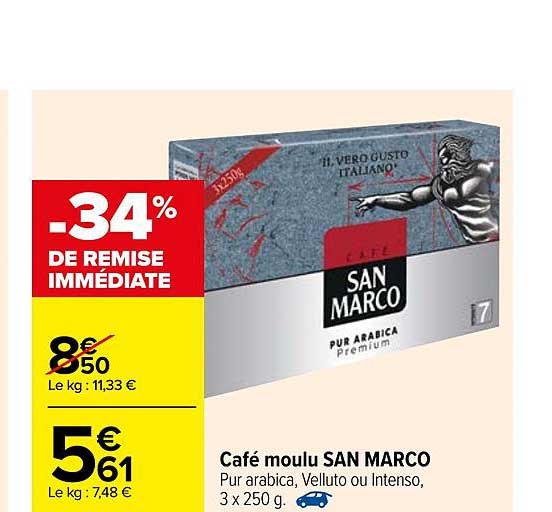 café moulu san marco -34% de remise immédiate