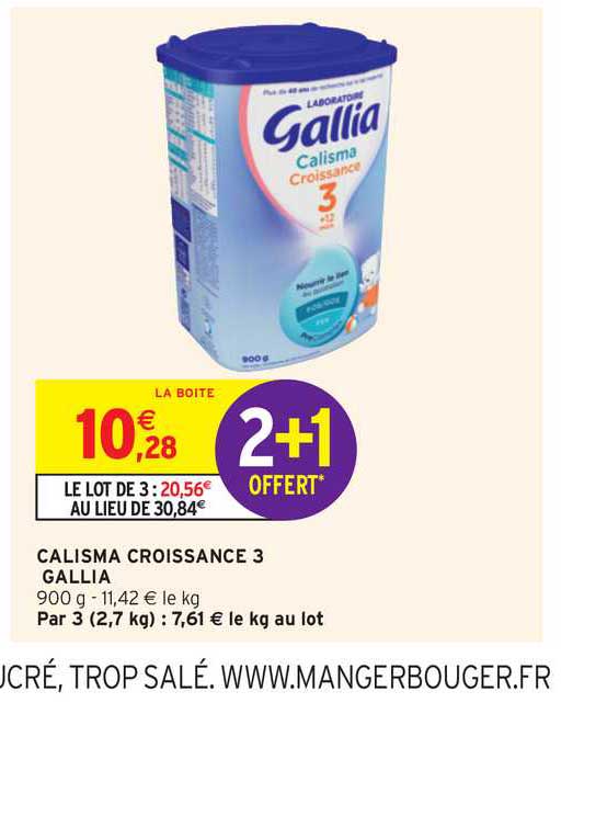 Calisma Croissance 3 Gallia 2+1 Offert