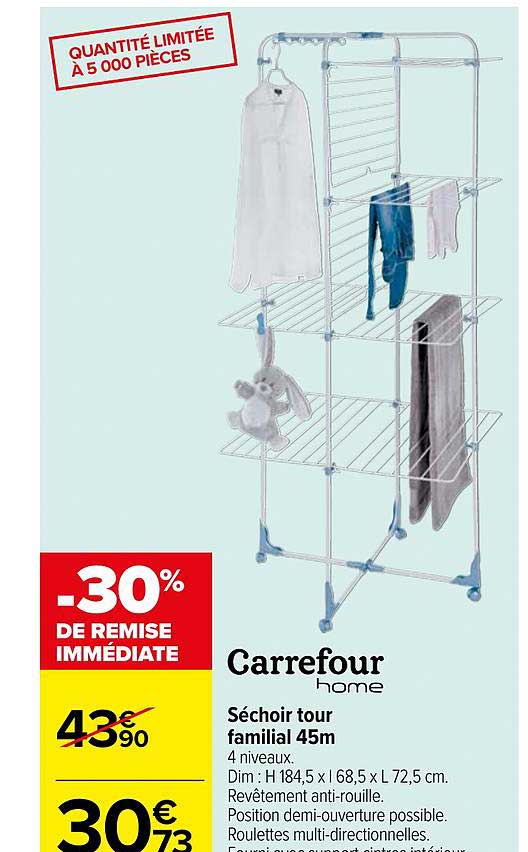 Carrefour Home Séchoir Tour Familial 45m -30% De Remise Immédiate