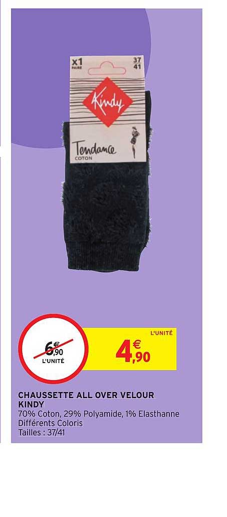 chaussette all over velour kindy