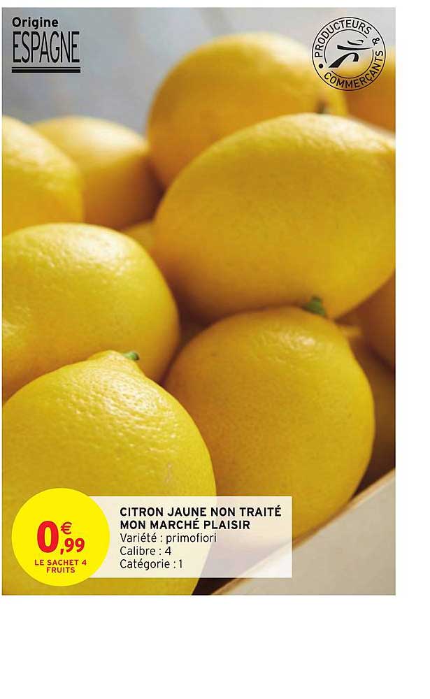 citron jaune non traité mon marché plaisir