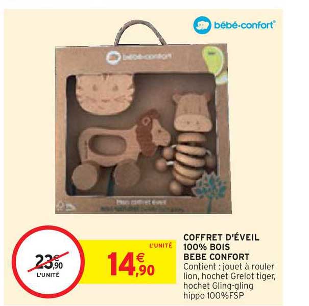 coffret d'éveil 100% bois bébé confort