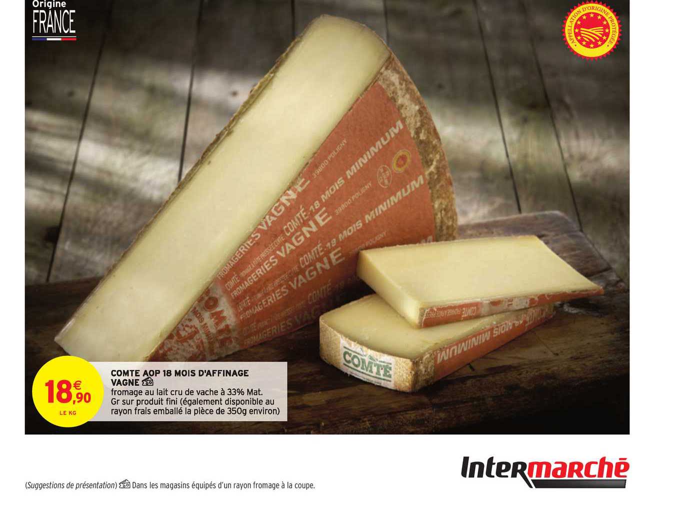 comté aop 18 mois d'affinage vagne