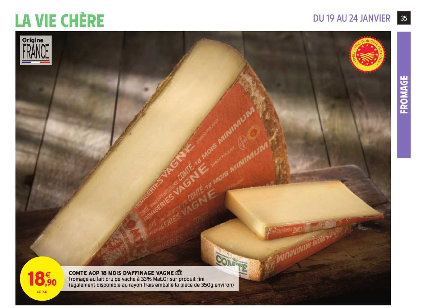 Comte Aop 18 Mois D'affinage Vagne